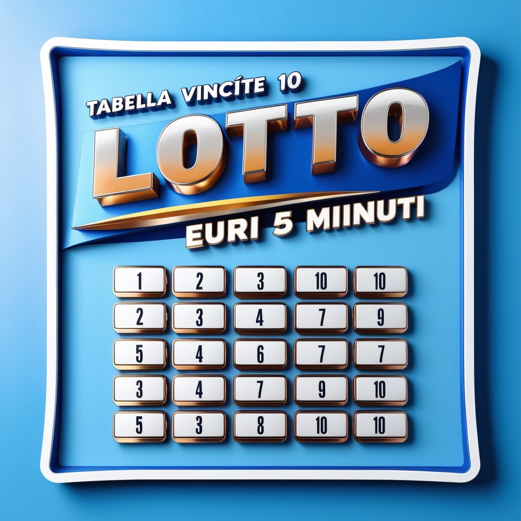 Tabella Vincite 10 e lotto ogni 5 minuti.
